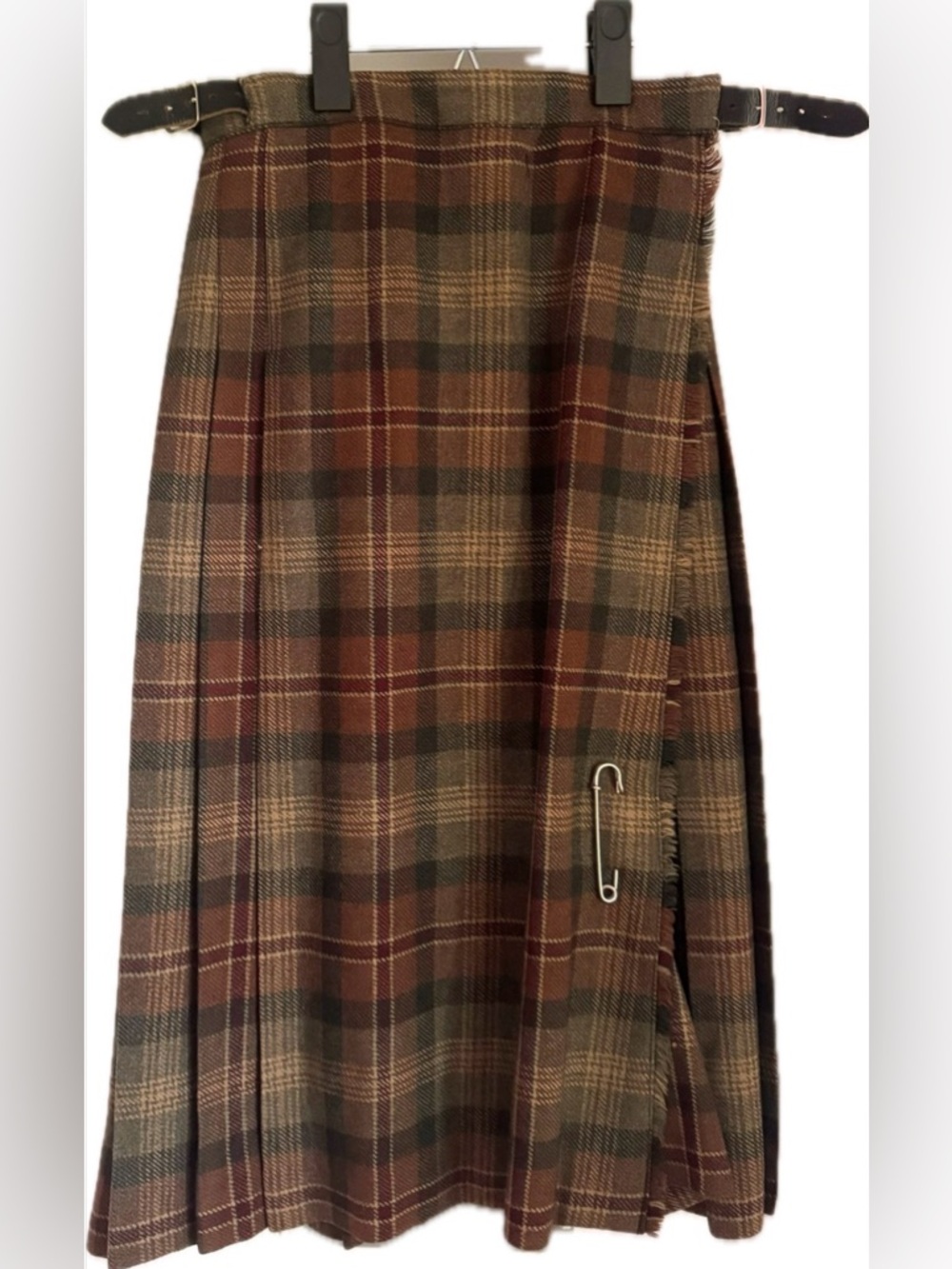 VINTAGE Tartan Women’s Wool Plaid Skirt Wrap Kilt - Outlander Tartan - XS